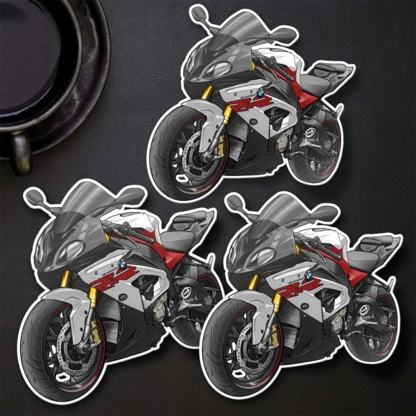 BMW S 1000 RR Stickers 2017-2018 Racing Red & Light White, Motorrad S-Series Motorcycle Merchandise & Clothing