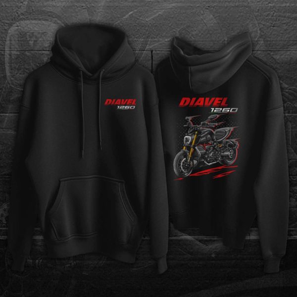 Ducati Diavel 1260 Hoodie 2019-2022 S Total Black, Clothing and Merchandise