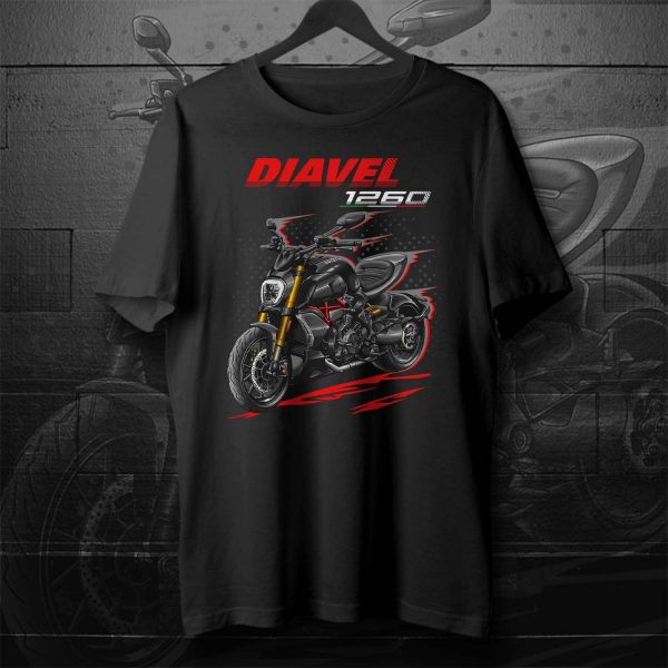 Ducati Diavel 1260 T-shirt 2019-2022 S Total Black Clothing and Merchandise