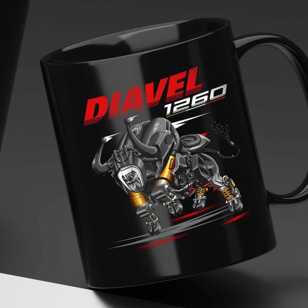 Ducati Diavel 1260 Bull Mug 2019-2022 S total Black Clothing and Merchandise