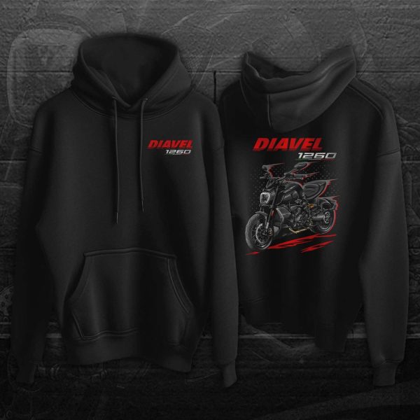 Ducati Diavel 1260 Hoodie 2020-2022 Dark Stealth, Clothing and Merchandise