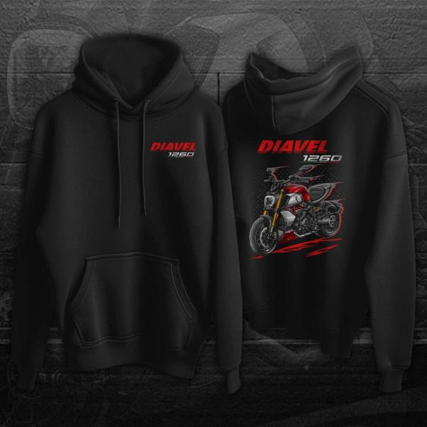 Ducati Diavel 1260 Hoodie 2020 S Red & Silver, Clothing and Merchandise