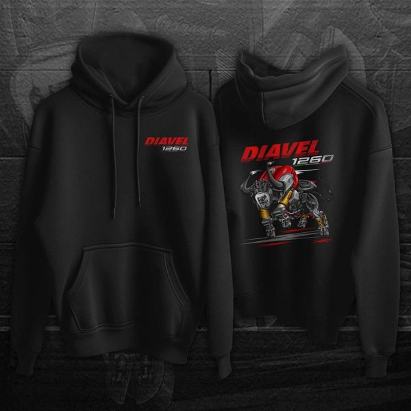 Ducati Diavel 1260 Bull Hoodie 2020 S Red & Silver Clothing and Merchandise