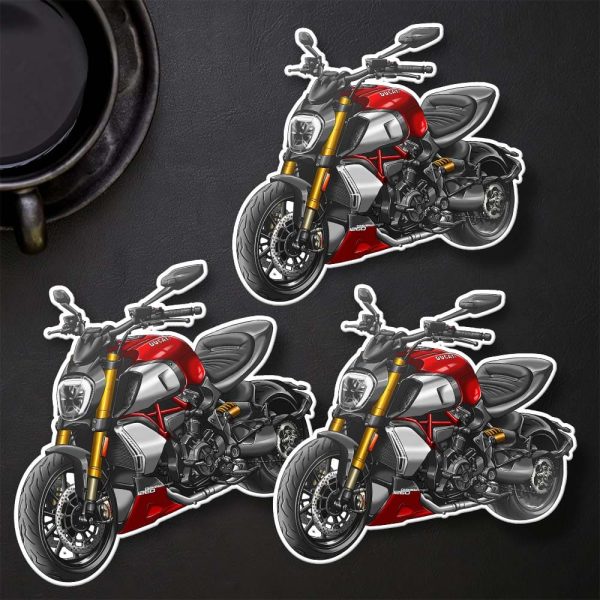 Ducati Diavel 1260 Stickers 2020 S Red & Silver Clothing and Merchandise