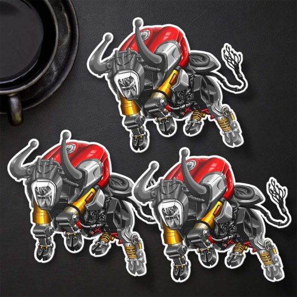 Ducati Diavel 1260 Bull Stickers 2020 S Red & Silver Clothing and Merchandise