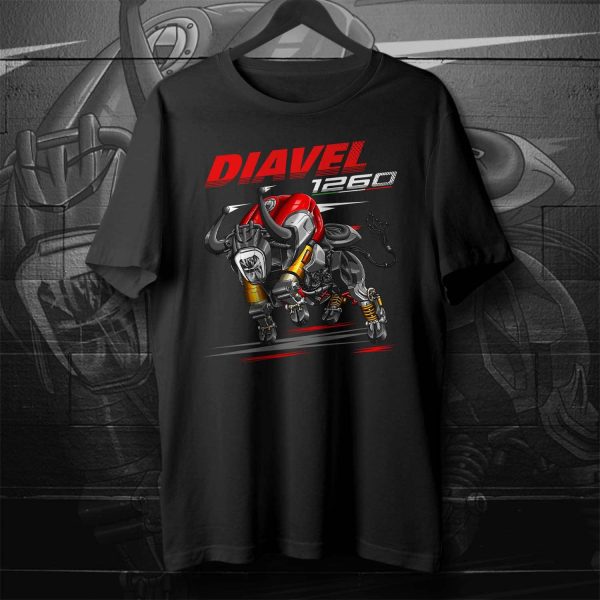 Ducati Diavel 1260 Bull T-shirt 2020 S Red & Silver Clothing and Merchandise