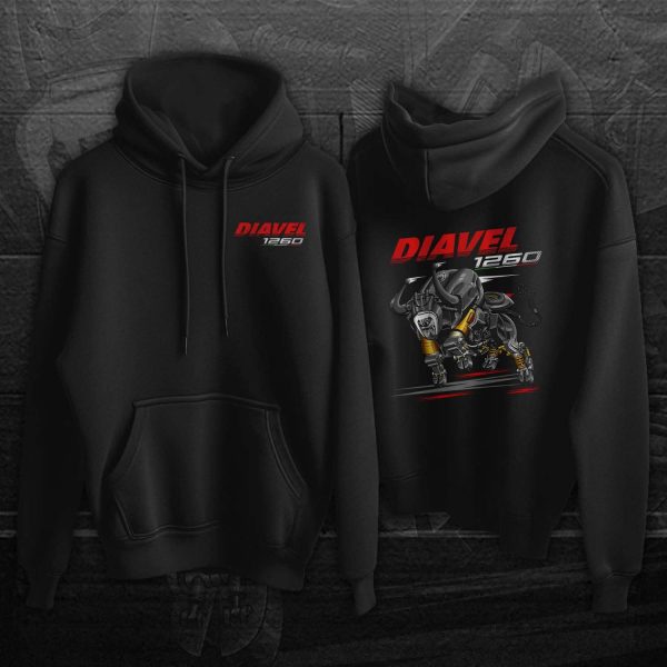 Ducati Diavel 1260 Bull Hoodie 2021-2022 S Black and Steel Clothing and Merchandise