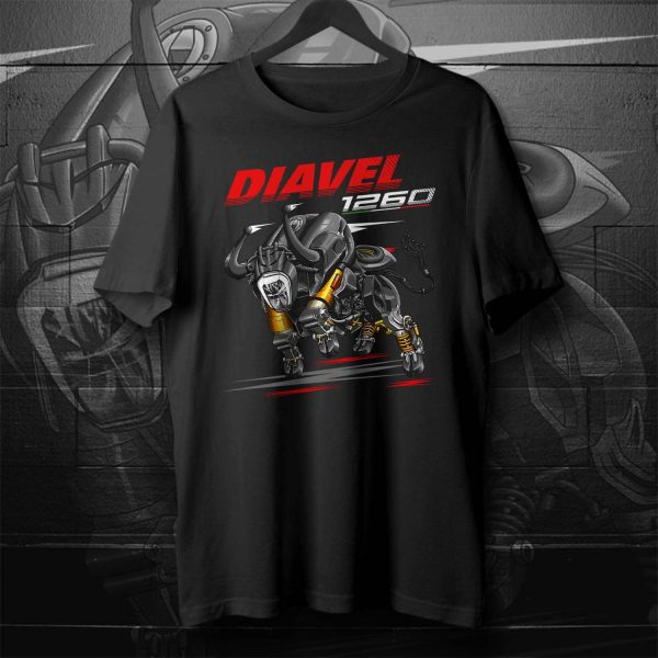 Ducati Diavel 1260 Bull T-shirt 2021-2022 S Black and Steel Clothing and Merchandise