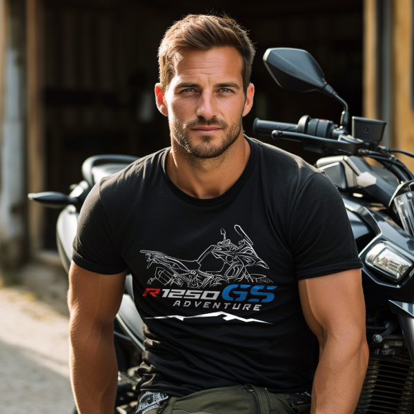 BMW R1250GS Adventure T-shirt Motorcycle GS-Series Merchandise and Clothing R-Series