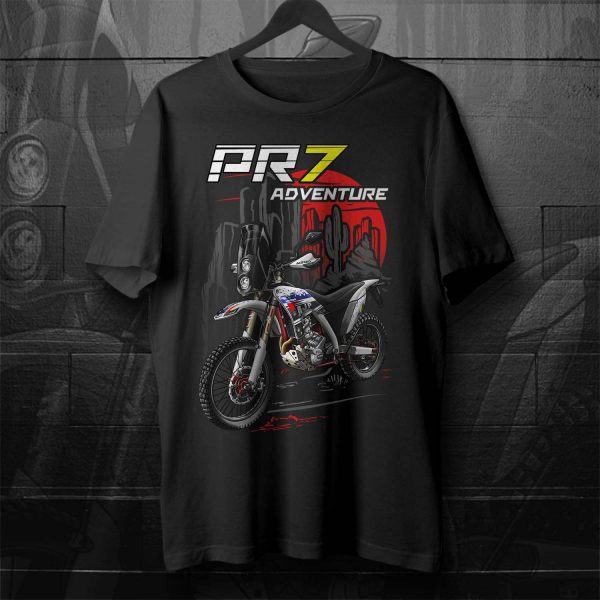 AJP PR7 650 Adventure Clothing T-shirt White & Blue & Red Merchandise