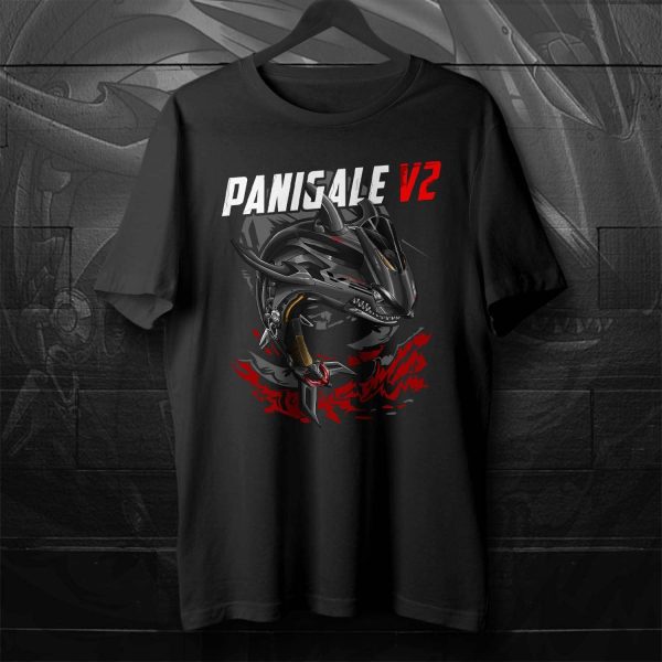 T-shirt Ducati Panigale V2 Shark Black on Black Merchandise & Clothing Motorcycle Apparel