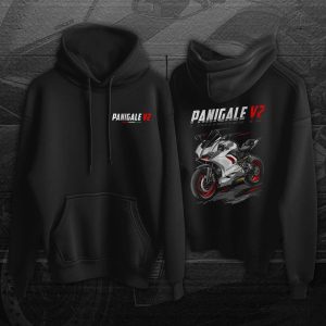 Ducati Panigale V2 Hoodie Star White Silk Merchandise & Clothing Motorcycle Apparel