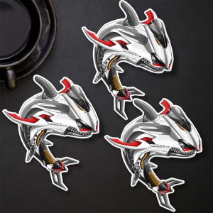 Stickers Ducati Panigale V2 Shark Star White Silk Merchandise & Clothing Motorcycle Apparel