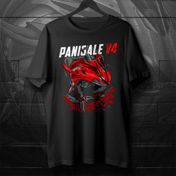 T-shirt Ducati Panigale V4 Shark 2018-2019 Red Merchandise & Clothing Motorcycle Apparel