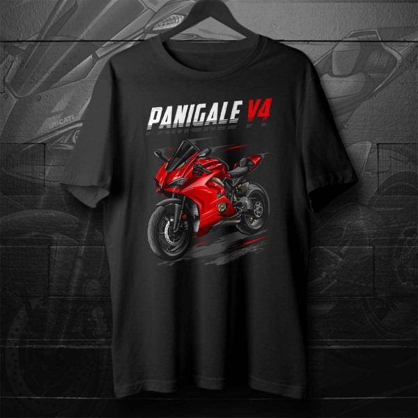Ducati Panigale V4 T-shirt 2018-2019 Red Merchandise & Clothing Motorcycle Apparel