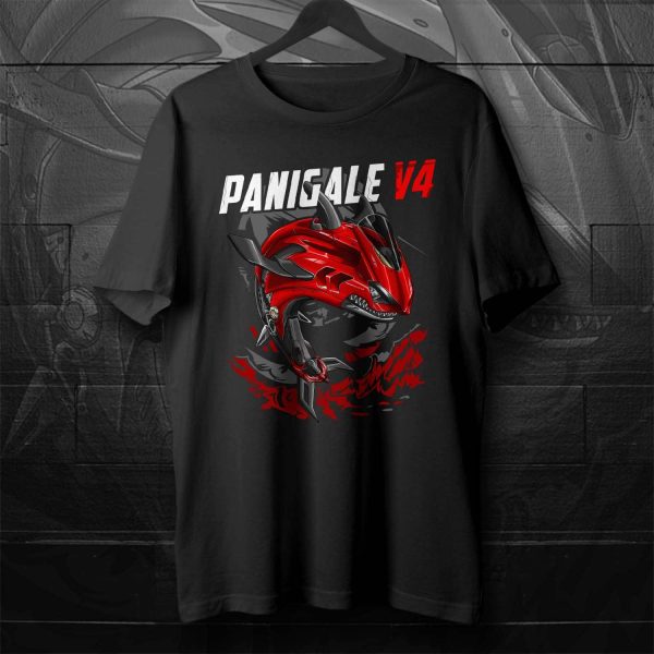 T-shirt Ducati Panigale V4 Shark 2020-2021 Red Merchandise & Clothing Motorcycle Apparel