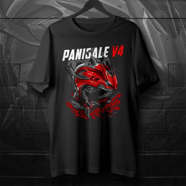 T-shirt Ducati Panigale V4 Shark 2019-2021 Red Merchandise & Clothing Motorcycle Apparel