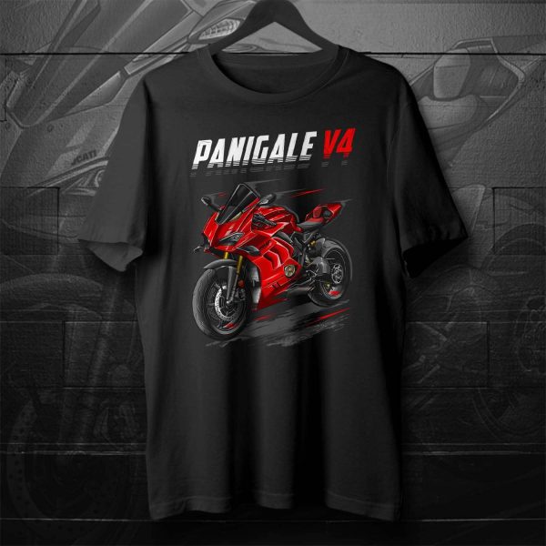 Ducati Panigale V4 T-shirt 2022-2023 Red Merchandise & Clothing Motorcycle Apparel