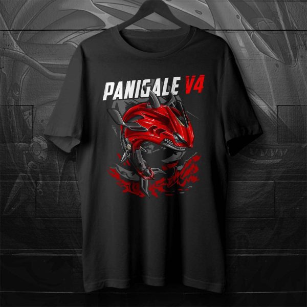 T-shirt Ducati Panigale V4 Shark 2022-2023 Red Merchandise & Clothing Motorcycle Apparel