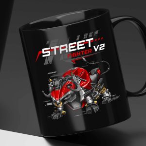 Black Mug Ducati Streetfighter V2 Bull 2022-2023 Ducati Red Merchandise & Clothing Motorcycle Apparel