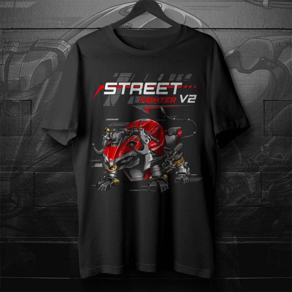 T-shirt Ducati Streetfighter V2 Bull 2022-2023 Ducati Red Merchandise & Clothing Motorcycle Apparel