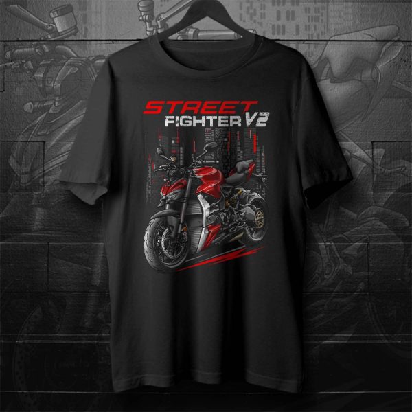 Ducati Streetfighter V2 T-shirt 2022-2023 Ducati Red Merchandise & Clothing Motorcycle Apparel