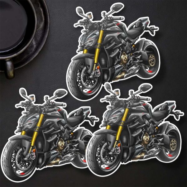 Ducati Streetfighter V4 Stickers 2023 S Gray Nero Merchandise & Clothing Motorcycle Apparel