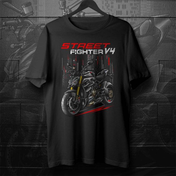 Ducati Streetfighter V4 T-shirt 2023 Gray Nero Merchandise & Clothing Motorcycle Apparel