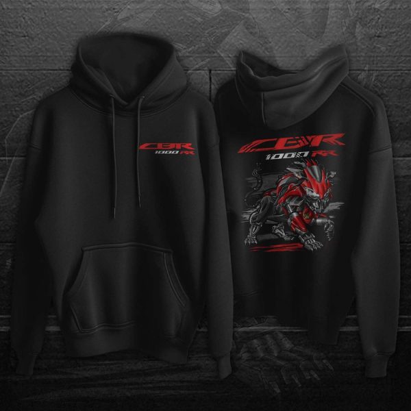 Hoodie Honda CBR1000RR Lion 2008 Candy Glory Red Merchandise & Clothing Motorcycle Apparel