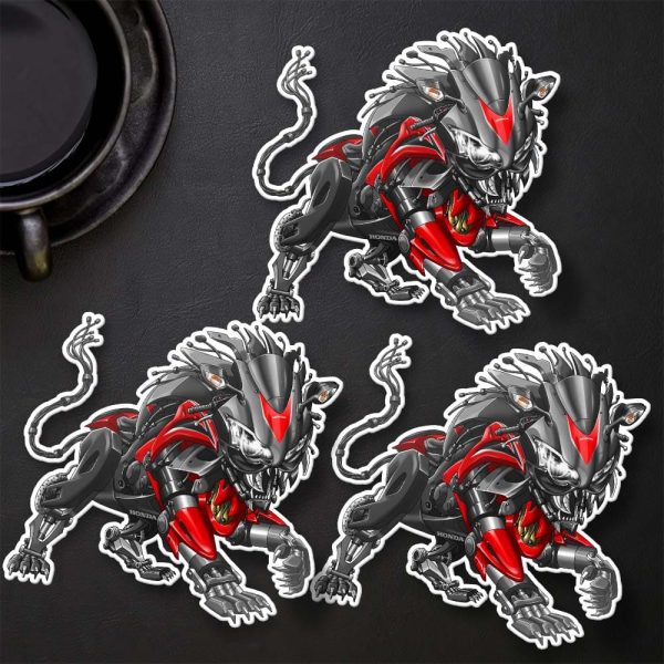 Stickers Honda CBR1000RR Lion 2010 Red & Black Merchandise & Clothing Motorcycle Apparel
