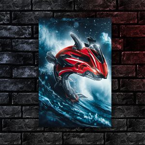Motorcycle Poster Ducati Superleggera V4 Shark Red SLV4 Clothing Merchandise