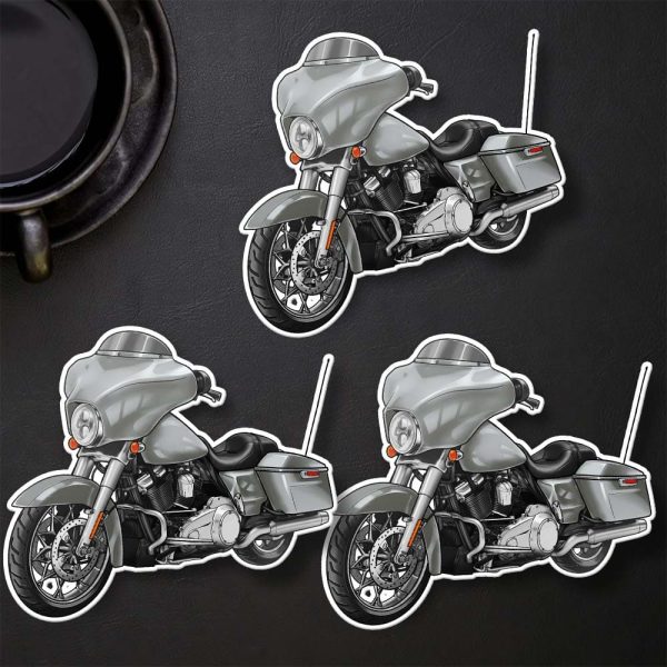 Harley-Davidson Street Glide Stickers 2007-2009 Pewter Denim Clothing & Merchandise