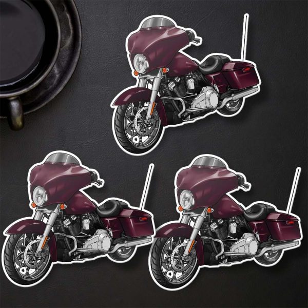 Harley-Davidson Street Glide Stickers 2007 Black Cherry Pearl Clothing & Merchandise