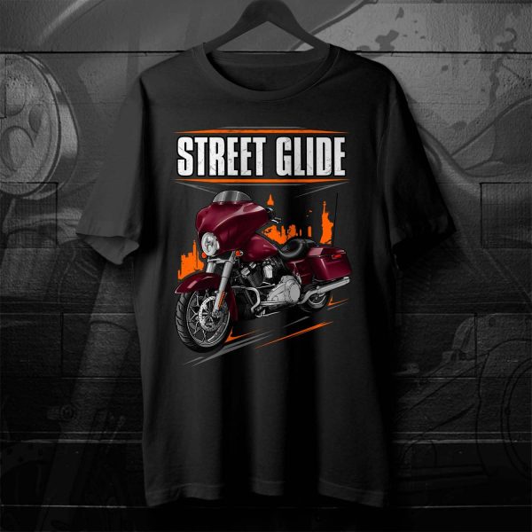 Harley-Davidson Street Glide T-shirt 2007 Black Cherry Pearl Clothing & Merchandise