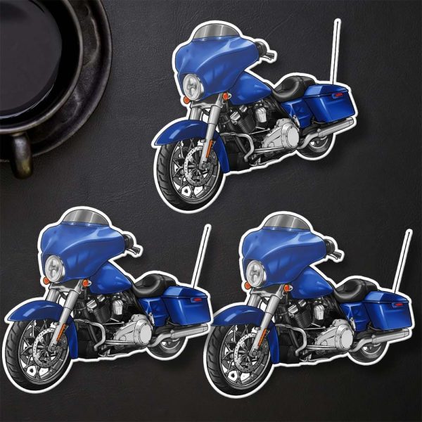 Harley-Davidson Street Glide Stickers 2007 Pacific Blue Denim Clothing & Merchandise