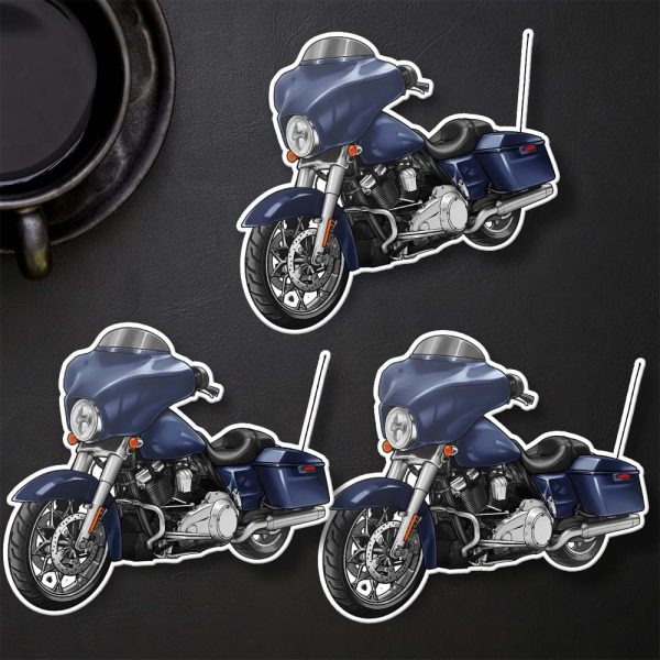 Harley-Davidson Street Glide Stickers 2008-2009 Dark Blue Pearl Clothing & Merchandise