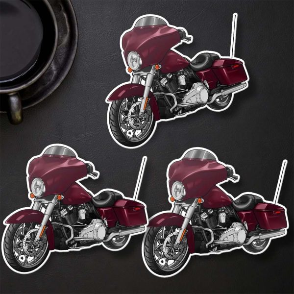 Harley-Davidson Street Glide Stickers 2008 Crimson Red Denim Clothing & Merchandise