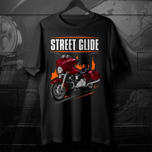 Harley-Davidson Street Glide T-shirt 2008 Crimson Red Denim Clothing & Merchandise