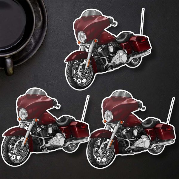Harley-Davidson Street Glide Stickers 2008 Crimson Red Sunglo Clothing & Merchandise