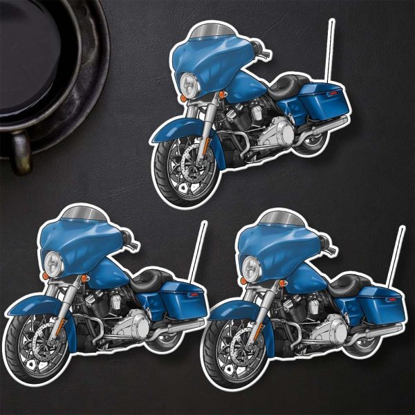 Harley-Davidson Street Glide Stickers 2008 Dark Blue Denim Clothing & Merchandise