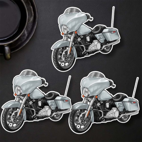 Harley-Davidson Street Glide Stickers 2008 White Gold Pearl Clothing & Merchandise