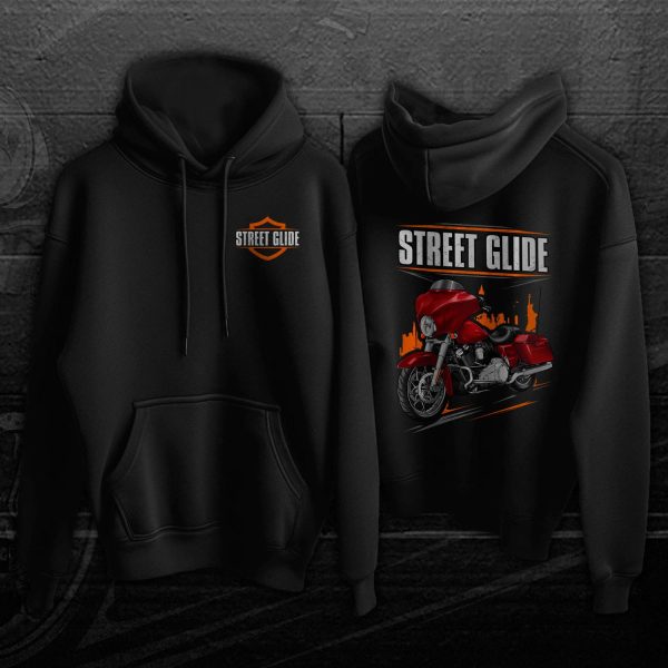 Harley-Davidson Street Glide Hoodie 2009-2010 Red Hot Sunglo Clothing & Merchandise