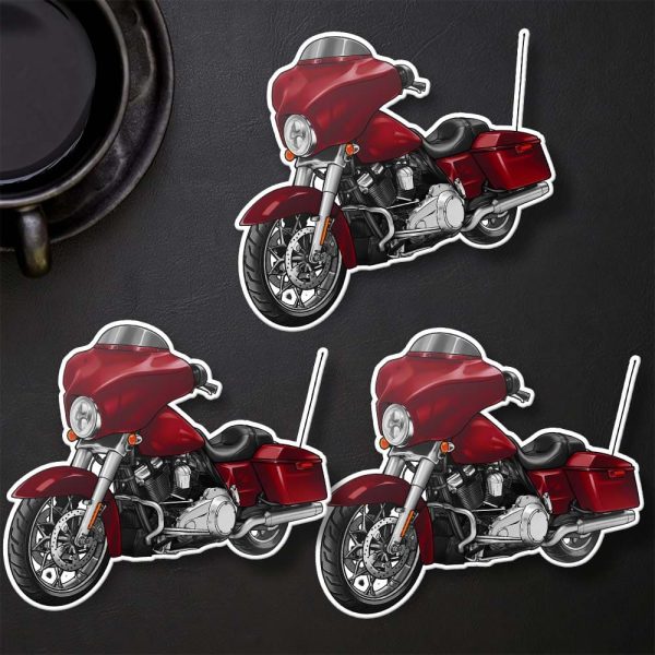 Harley-Davidson Street Glide Stickers 2009-2010 Red Hot Sunglo Clothing & Merchandise