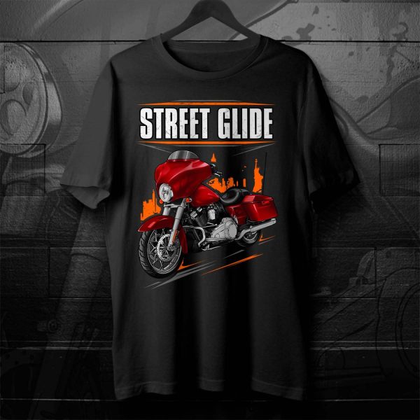 Harley-Davidson Street Glide T-shirt 2009-2010 Red Hot Sunglo Clothing & Merchandise