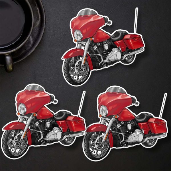 Harley-Davidson Street Glide Stickers 2010-2011 Scarlet Red Clothing & Merchandise