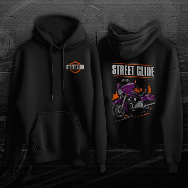Harley-Davidson Street Glide Hoodie 2011 Psychedelic Purple & Vivid Black Clothing & Merchandise