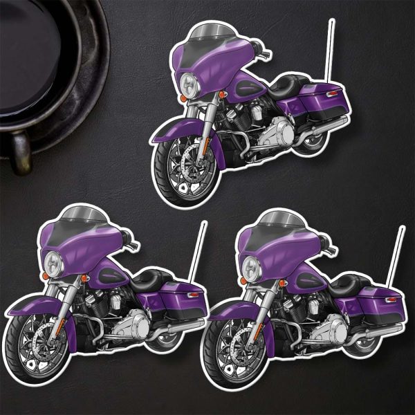 Harley-Davidson Street Glide Stickers 2011 Psychedelic Purple & Vivid Black Clothing & Merchandise