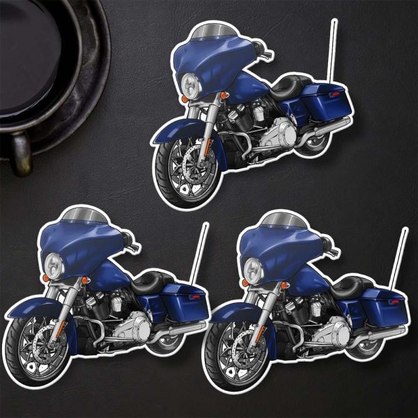 Harley-Davidson Street Glide Stickers 2012 Big Blue Pearl Clothing & Merchandise