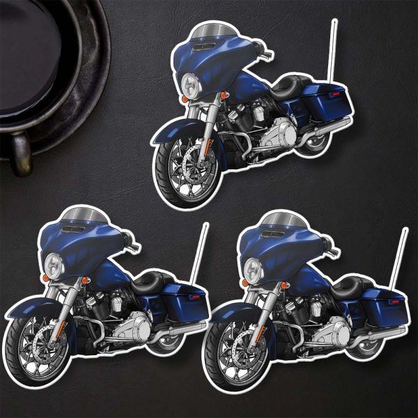 Harley-Davidson Street Glide Stickers 2014 Big Blue Pearl Clothing & Merchandise