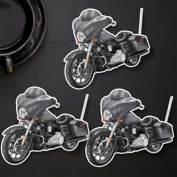 Harley-Davidson Street Glide Stickers 2015-2016 Charcoal Satin Clothing & Merchandise
